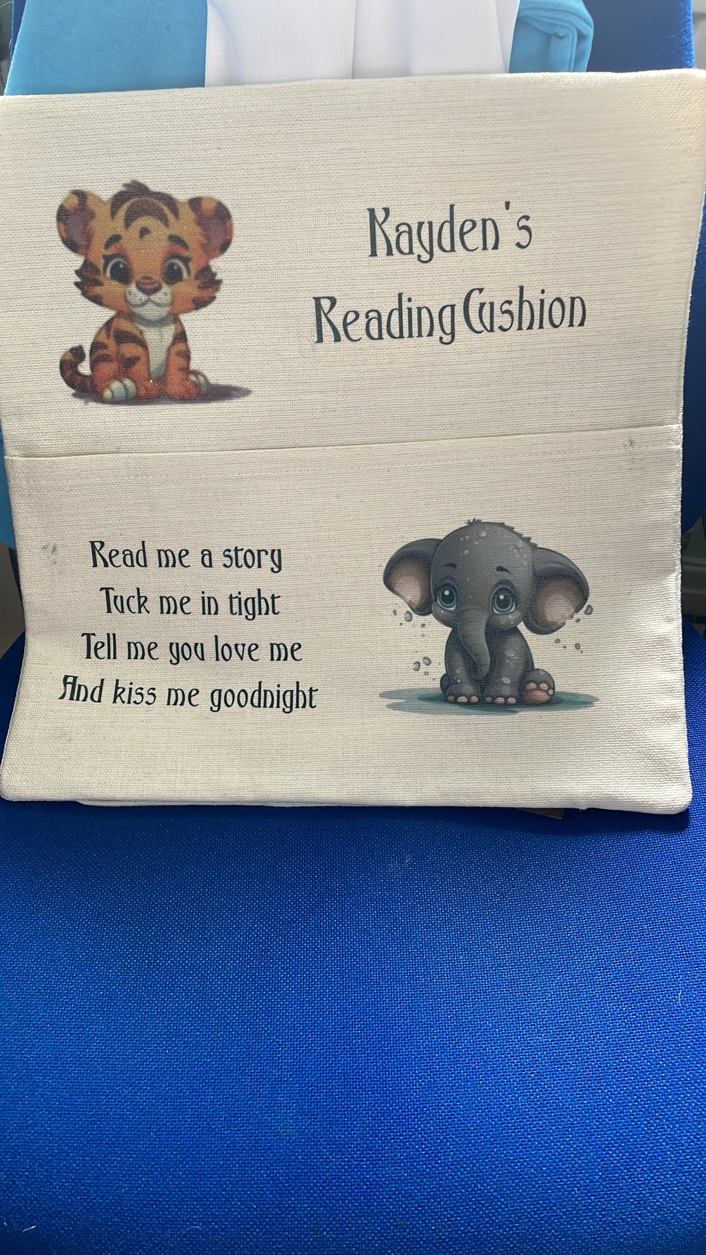 Children's pocket reading cushion cover