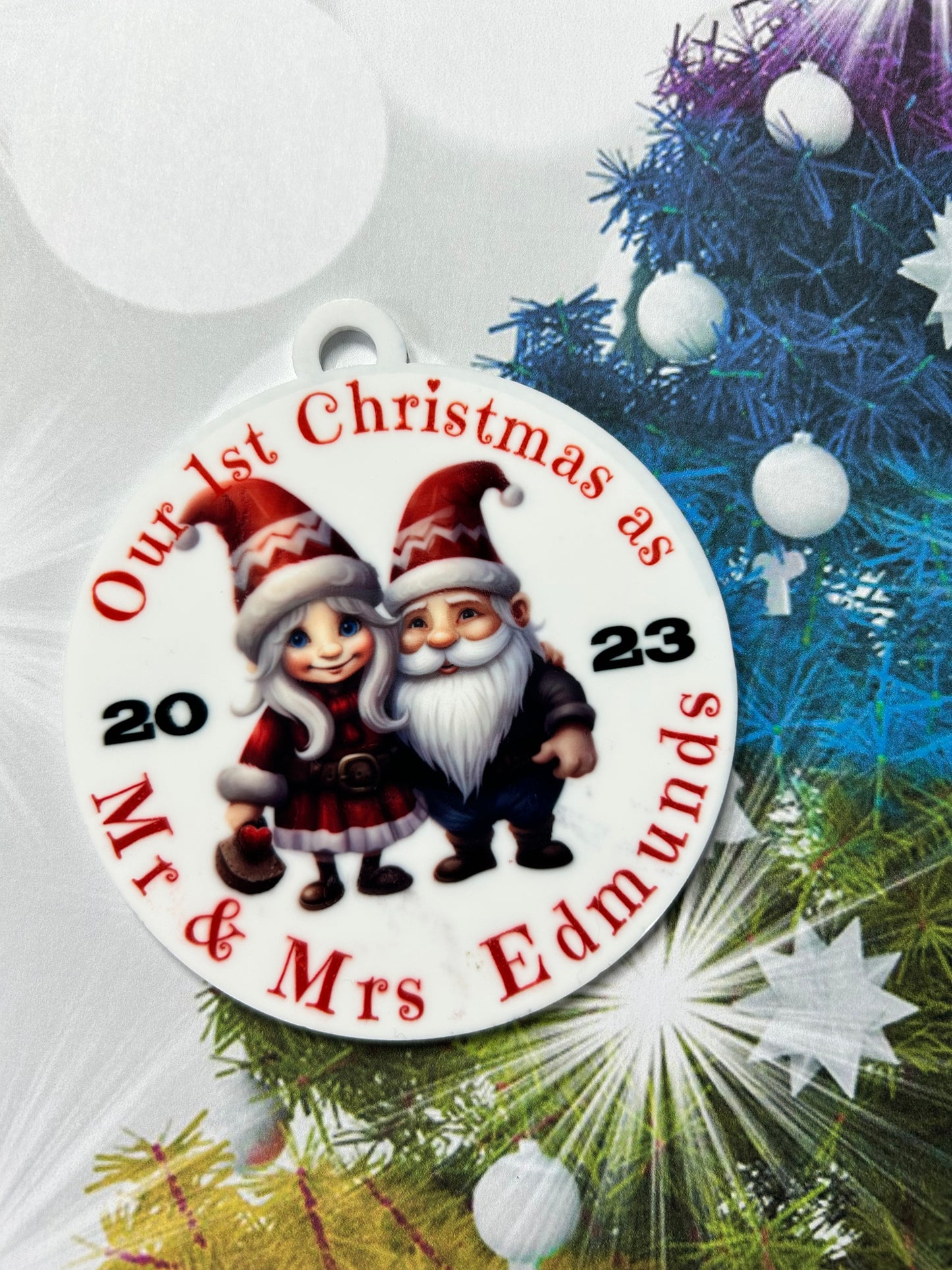 1st Christmas as Mr & Mrs Tree ornament