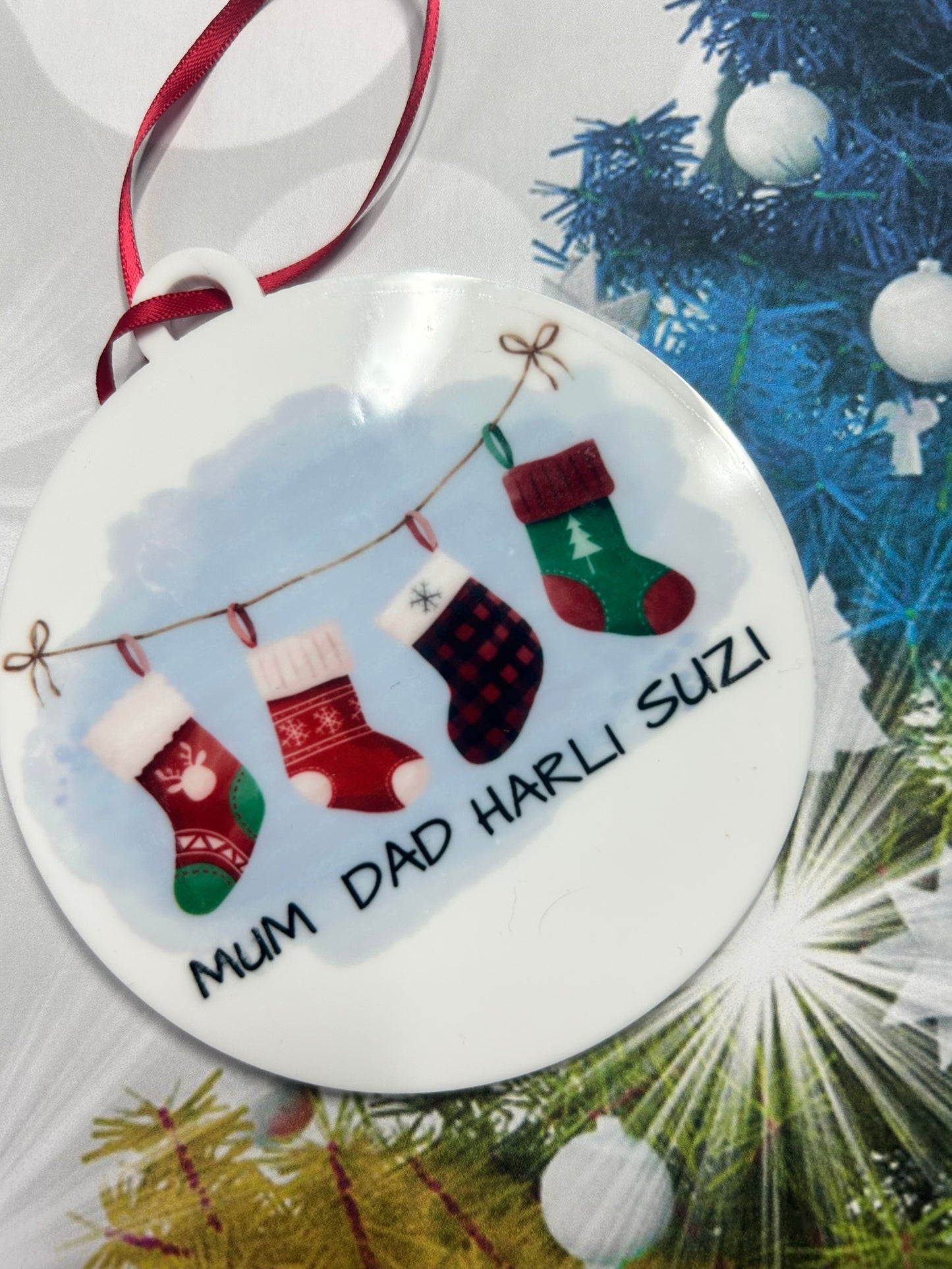 Family personalised Stocking Bauble