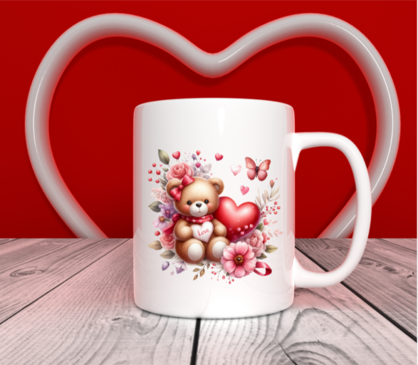 Valentine mugs ( hearts and flowers)