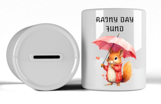 Personalised Rainy Day Money Box
