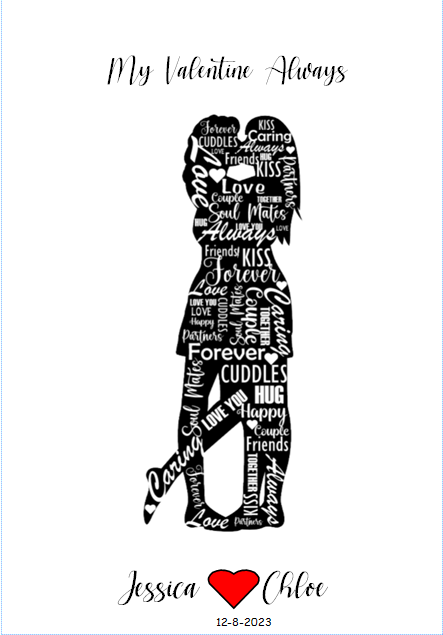 Couples Personalised Word Prints