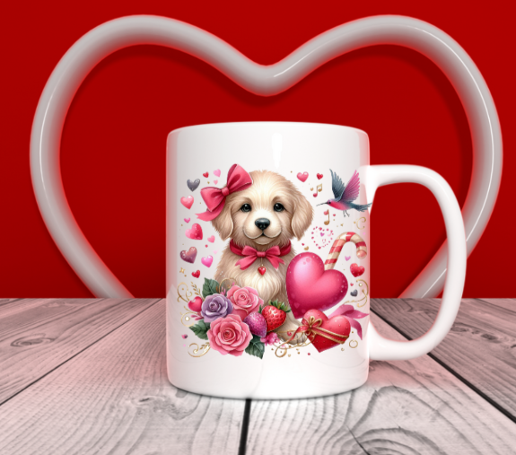 Valentine mugs ( hearts and flowers)