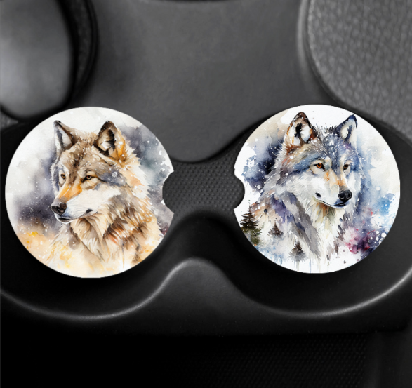 Car Coasters ( Wolves and Skulls)