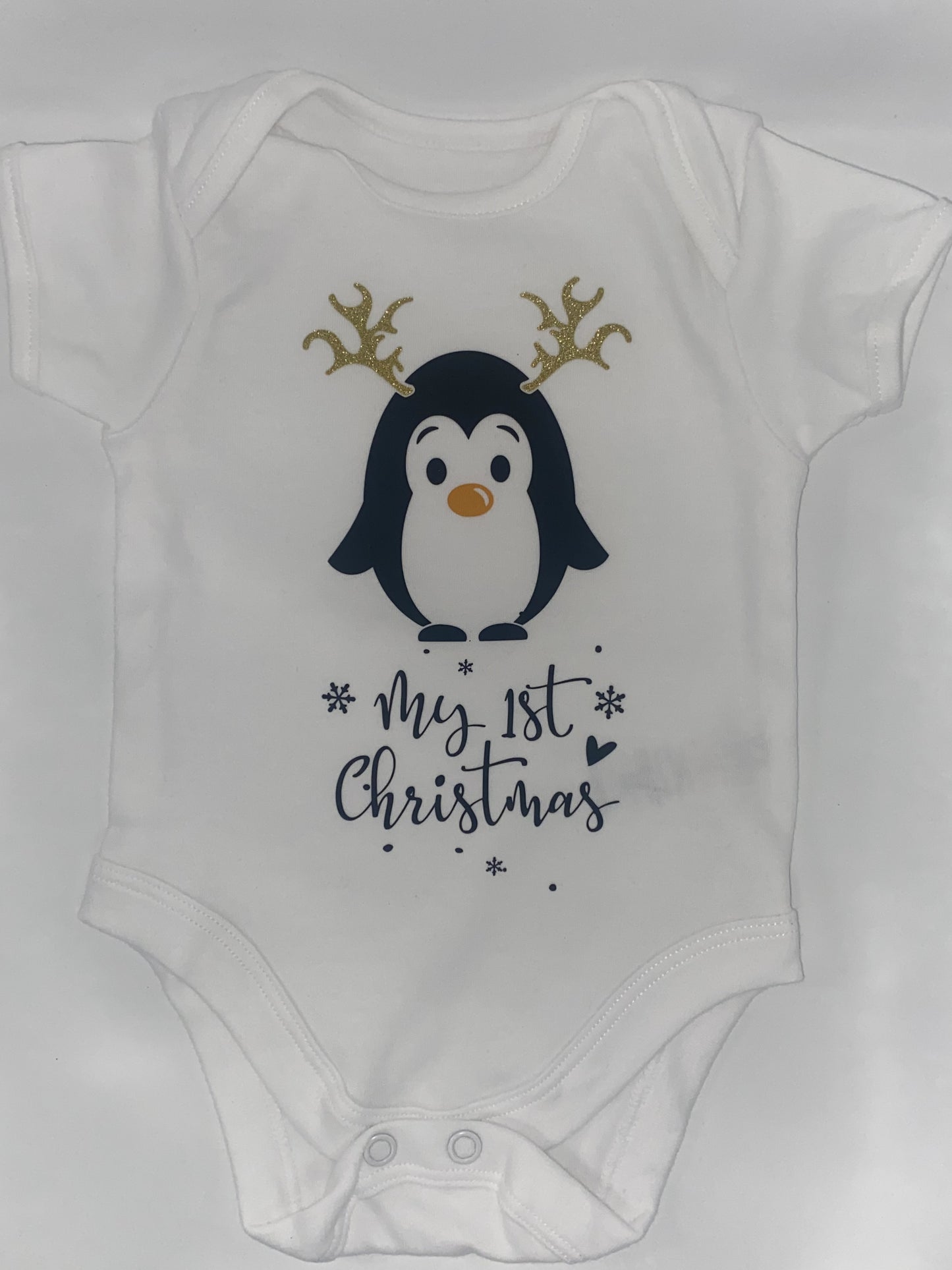 Personalised My First Christmas Vest 0-3 / 3-6 Months Penguin