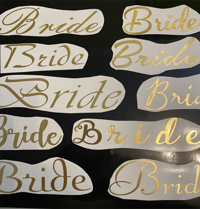 Wedding Name Decal Bride & Groom - For Glasses, Decor, Personalised Stickers.
