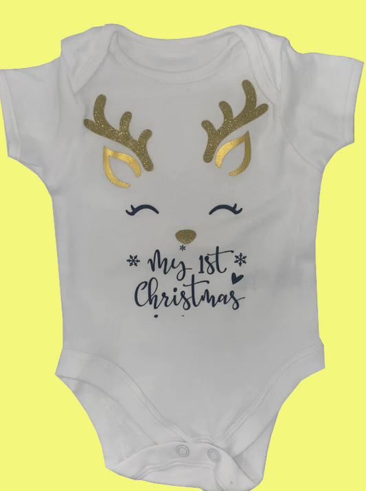 Personalised My First Christmas Vest 0-3 / 3-6 Months Reindeer