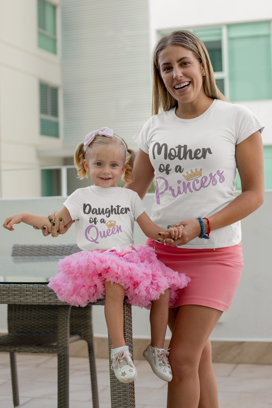 Mum and Daughter T shirts (Princess and Queen )