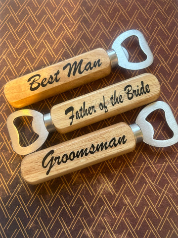 Wooden Personalised bottle opener