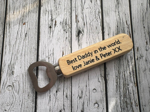 Wooden Personalised bottle opener
