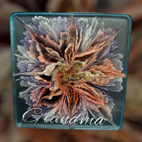 Resin personalised  flower bloom coasters