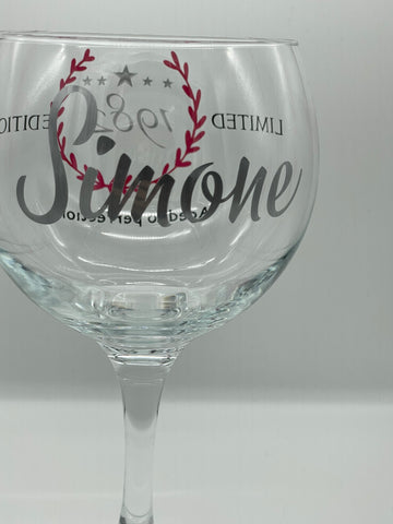 Personalised wine or gin glass